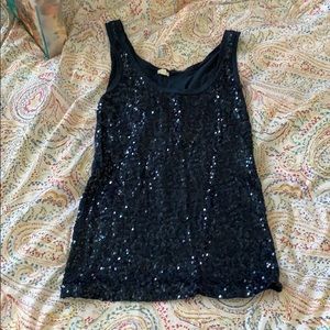 J Crew navy sequin front tank